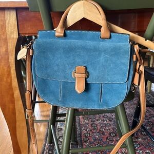 Great condition blue suede leather MICHAEL KORS crossbody bag